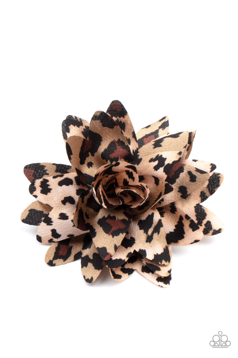 Positively Flower Patch - Black Hair Clip - Paparazzi Accessories