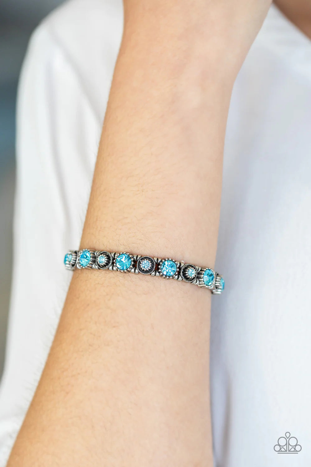 Heavy On The Sparkle Blue Paparazzi Bracelet