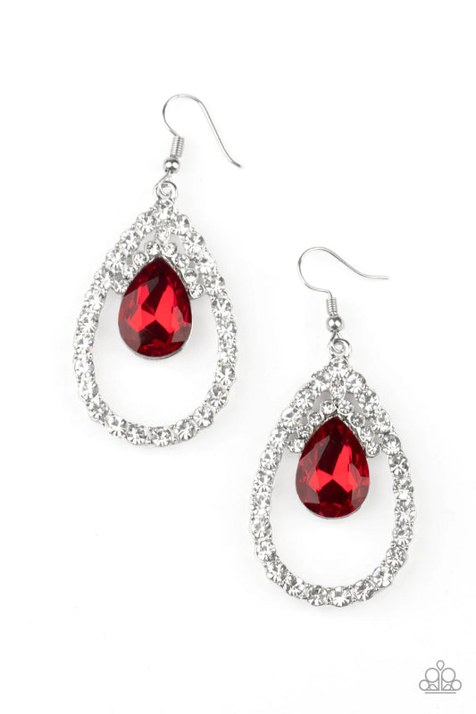 Trendsetter Twinkle Red Paparazzi Earrings