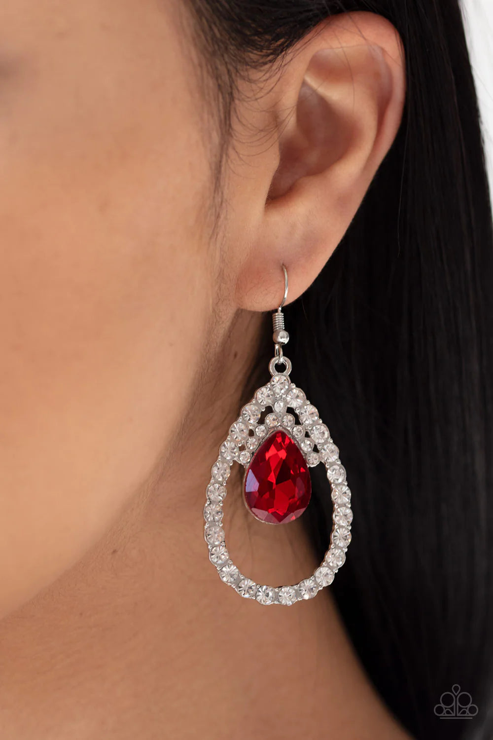 Trendsetter Twinkle Red Paparazzi Earrings