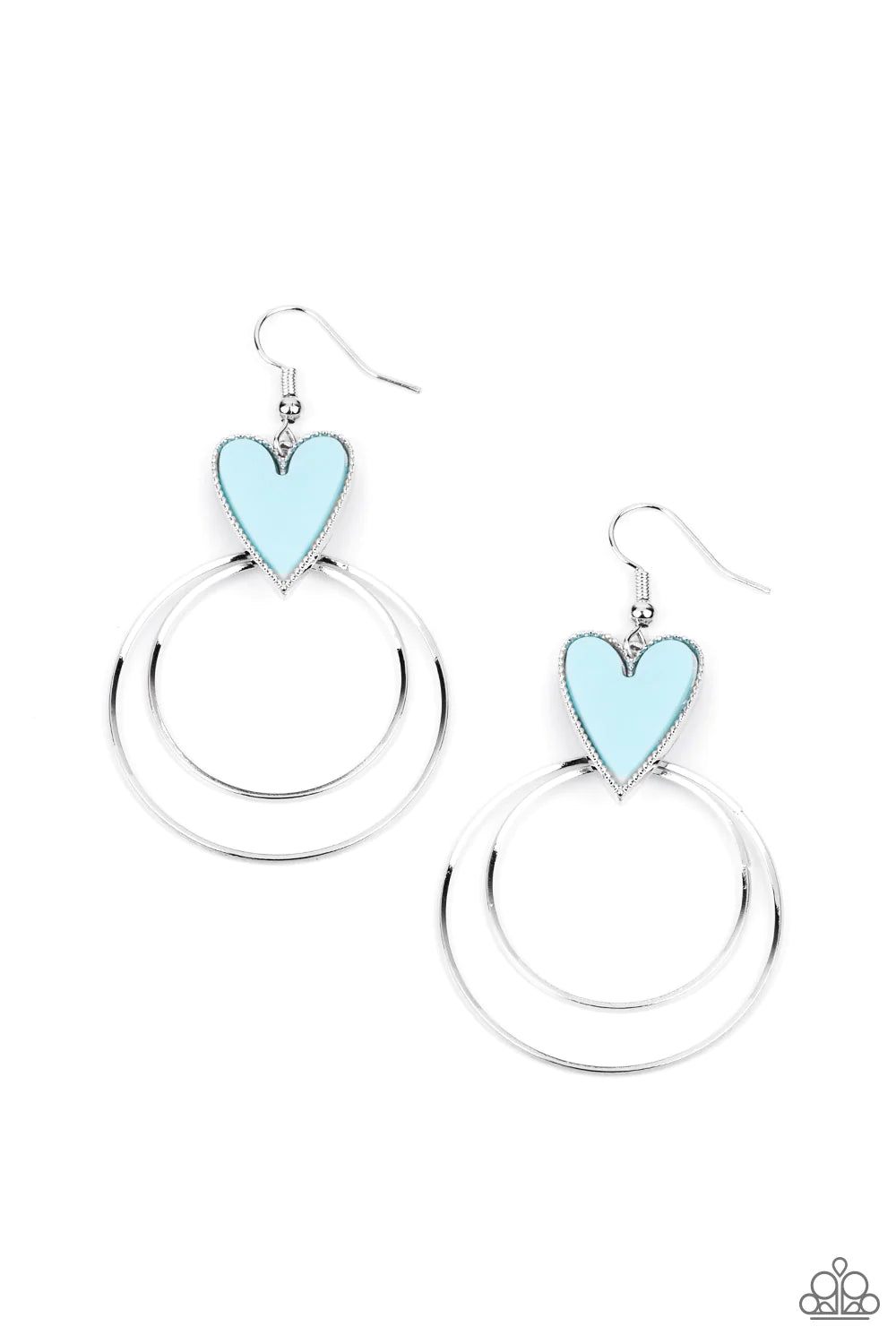 Happily Ever Hearts Blue Paparazzi Earrings