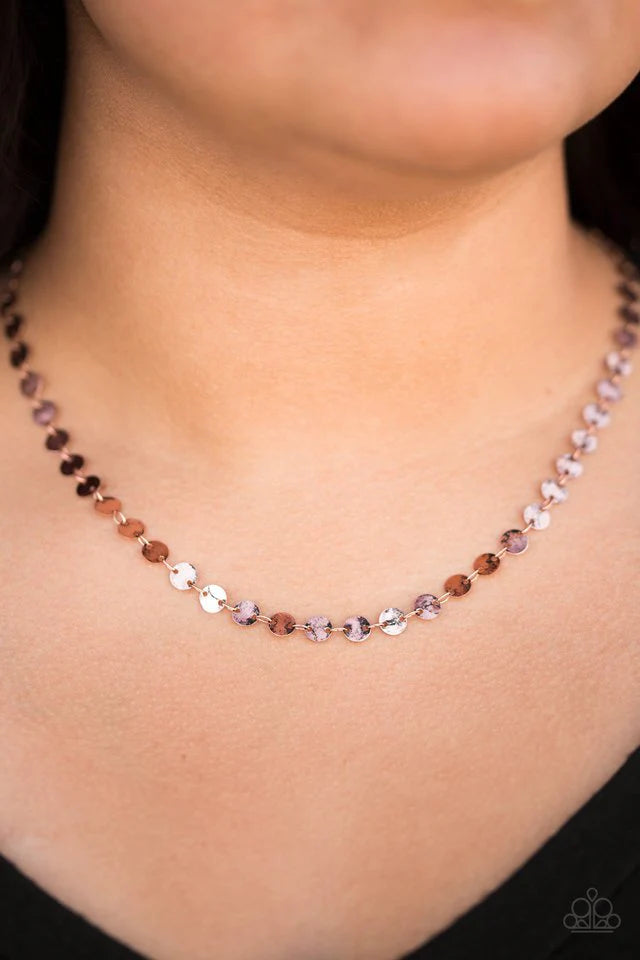 Let There Be SPOTLIGHT Copper Paparazzi Choker Necklace