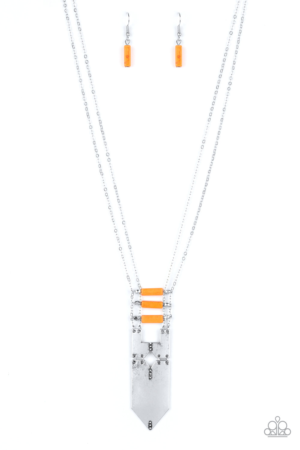 Triassic Era - Orange Paparazzi Necklace