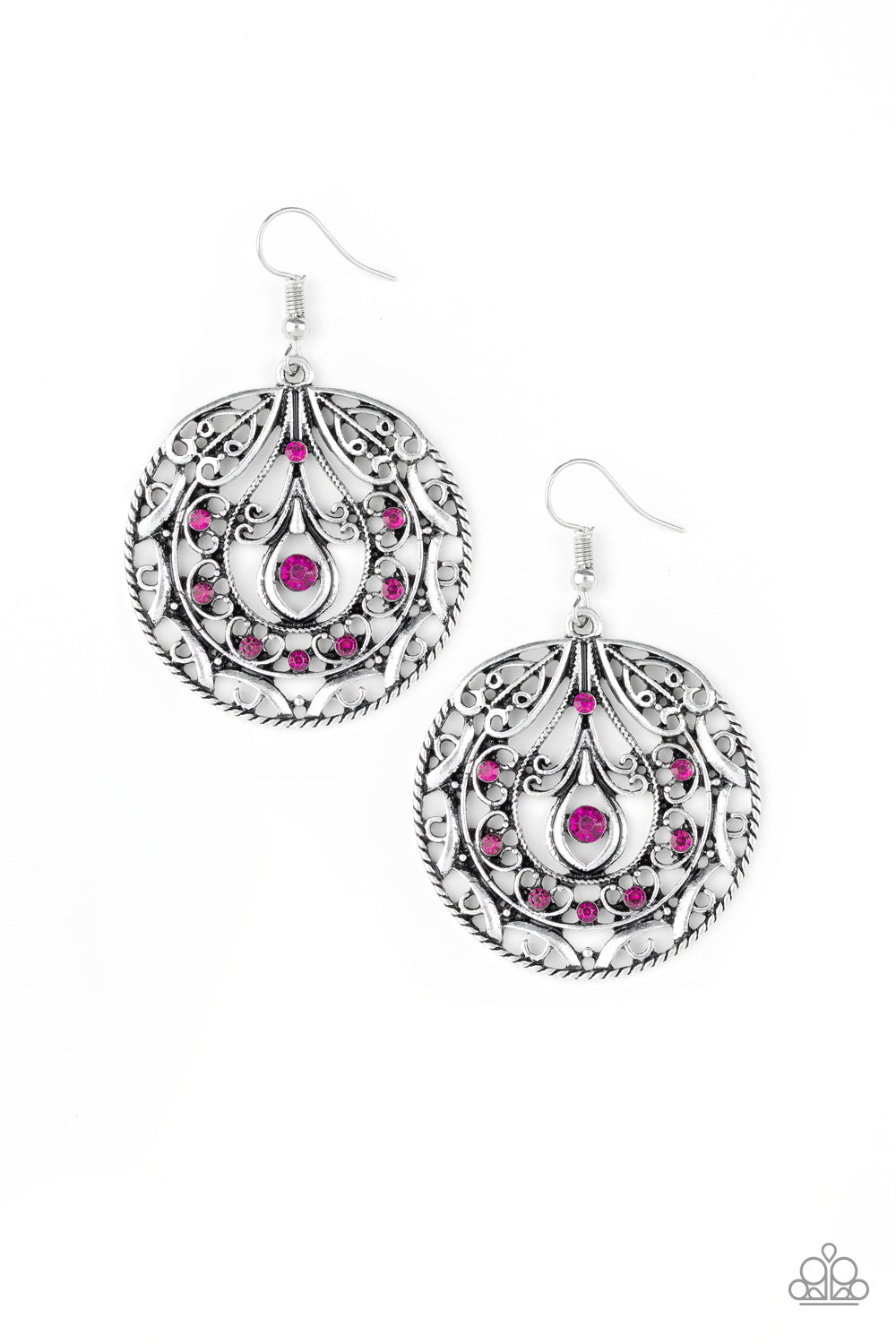 Choose To Sparkle - Pink Paparazzi Earrings