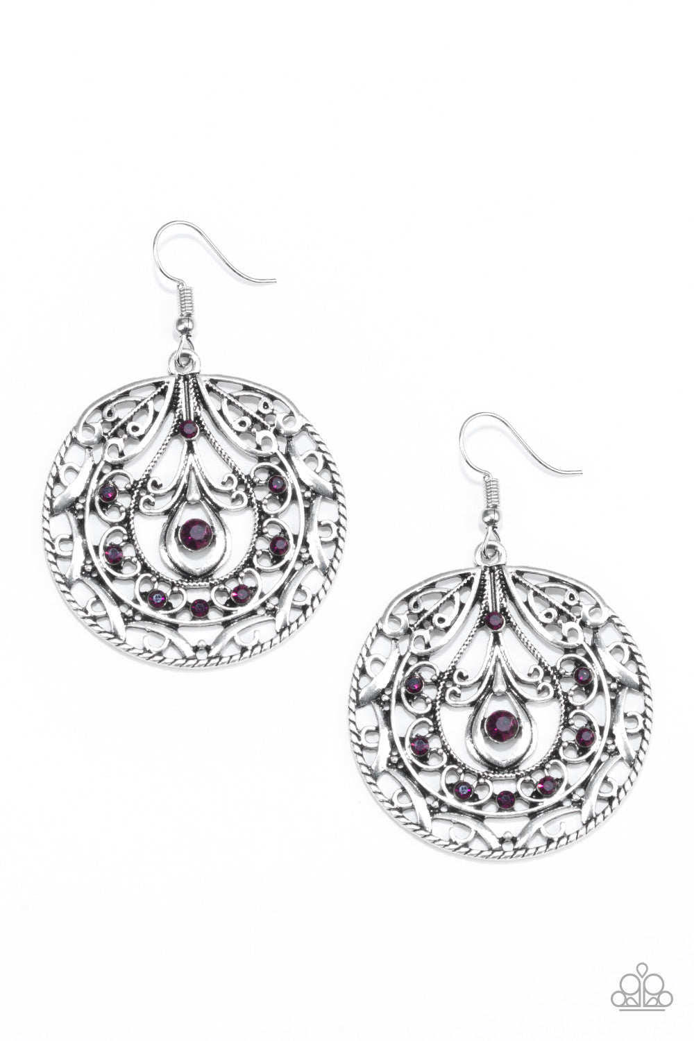 Choose To Sparkle - Purple Paparazzi Earrings