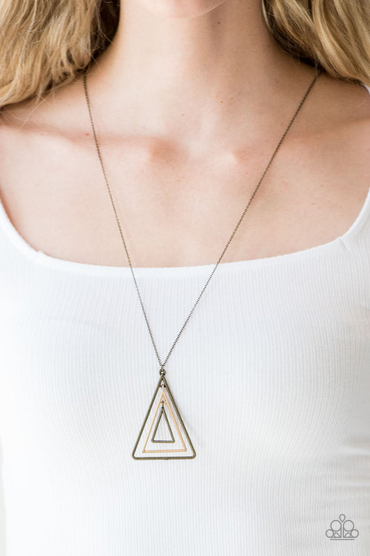 TRI Harder - Brass Paparazzi Necklace