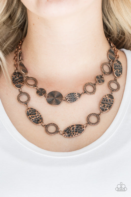 Trippin On Texture - Copper Paparazzi Necklace