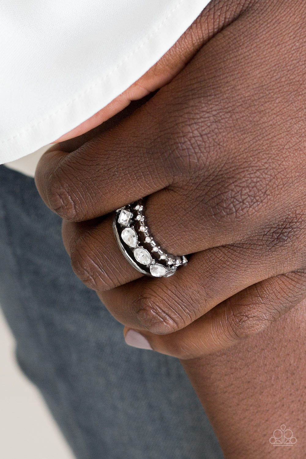 Backstage Sparkle - Black Paparazzi Ring