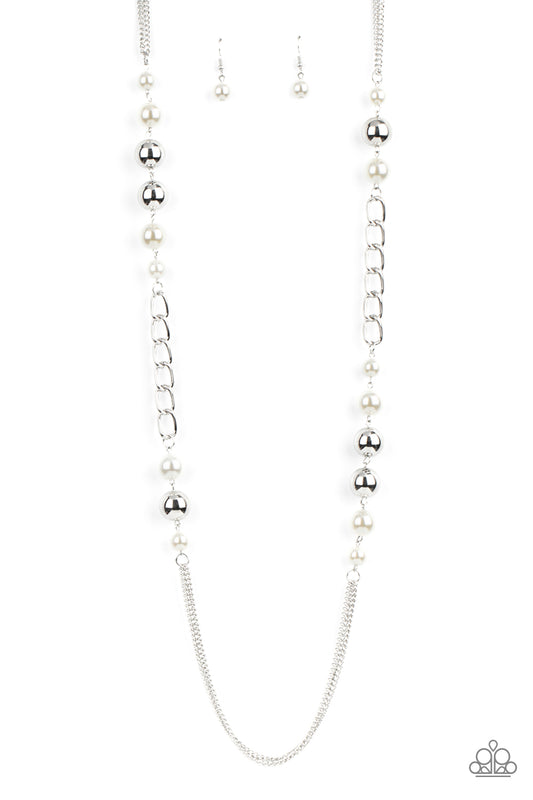 Uptown Talker - White Paparazzi Necklace