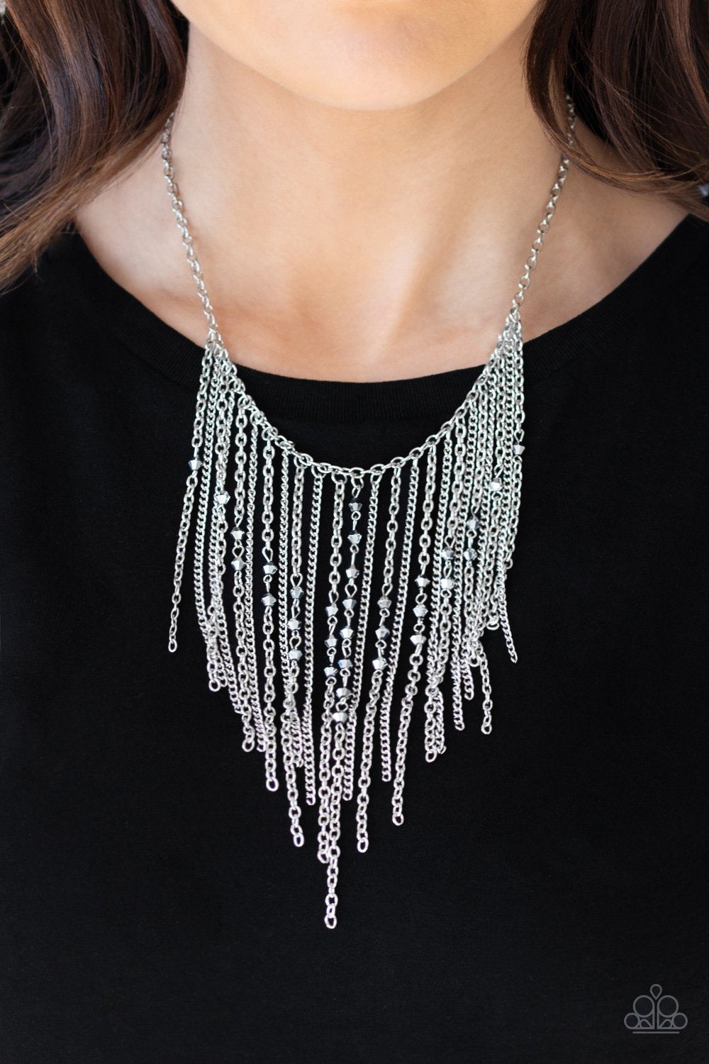 First Class Fringe Silver Paparazzi Necklace