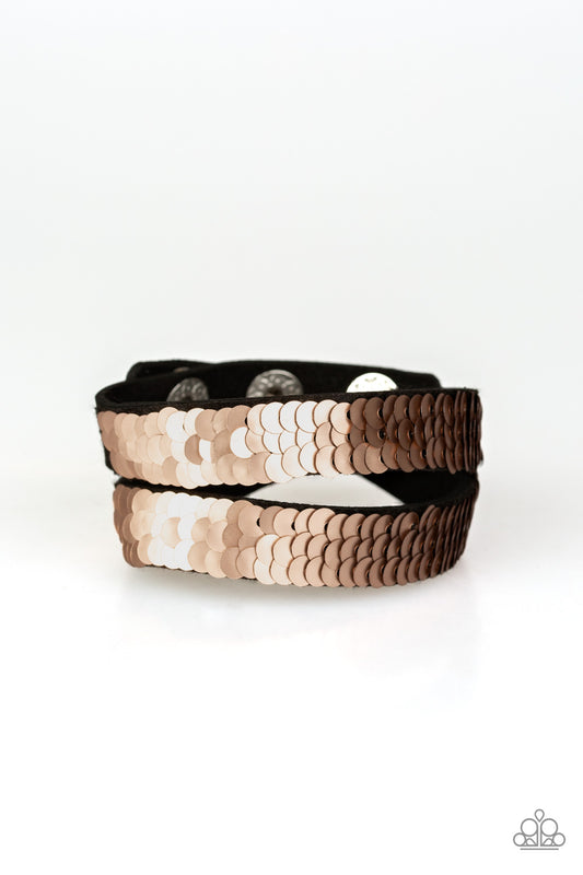 Under The SEQUINS - Rose Gold Paparazzi Bracelet