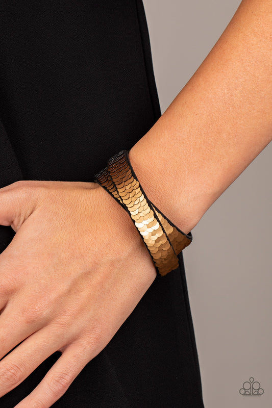 Under The SEQUINS - Gold Paparazzi Bracelet