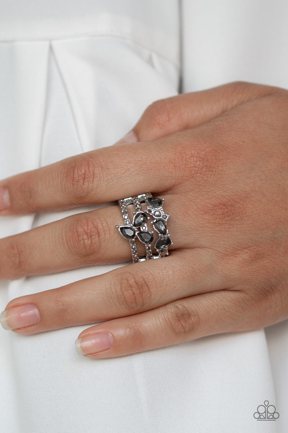 Blink Back TIERS - Silver Paparazzi Ring