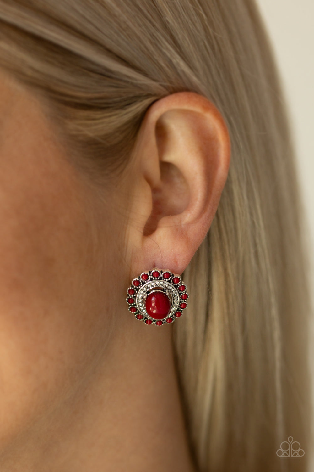 Floral Flamboyance - Red Paparazzi Earrings