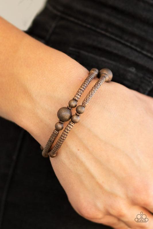 West End Wraparound - Copper Paparazzi Coil Bracelet