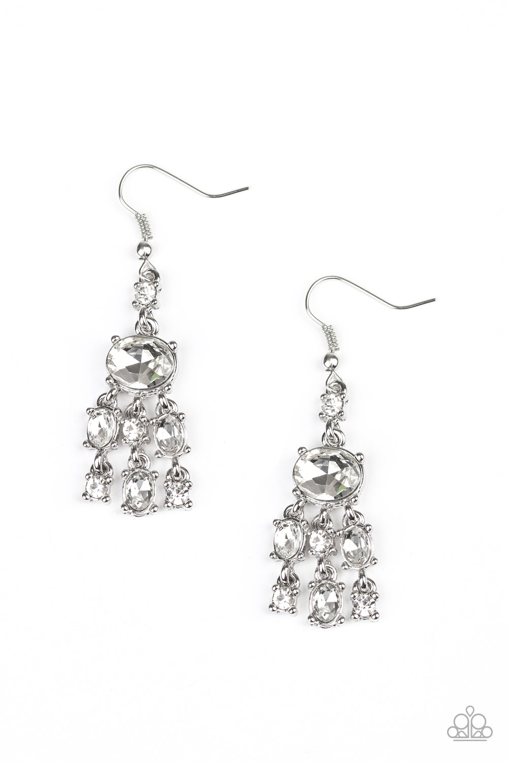 Demurely Divine - White Paparazzi Earrings