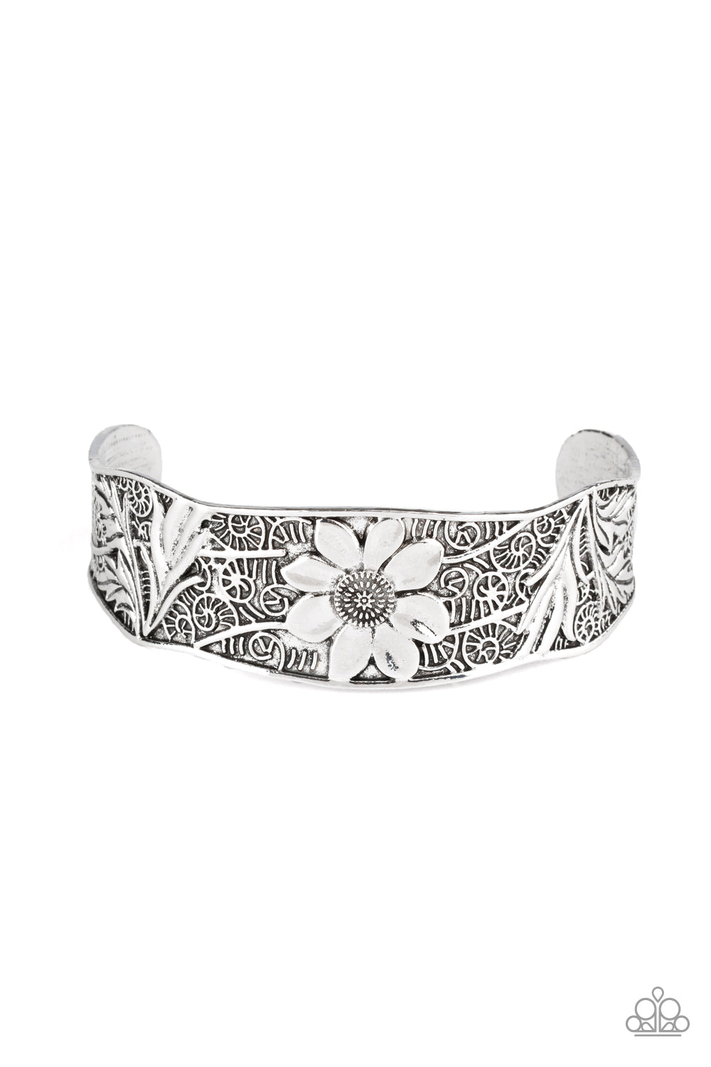 Daisy Paradise - Silver Paparazzi Cuff Bracelet