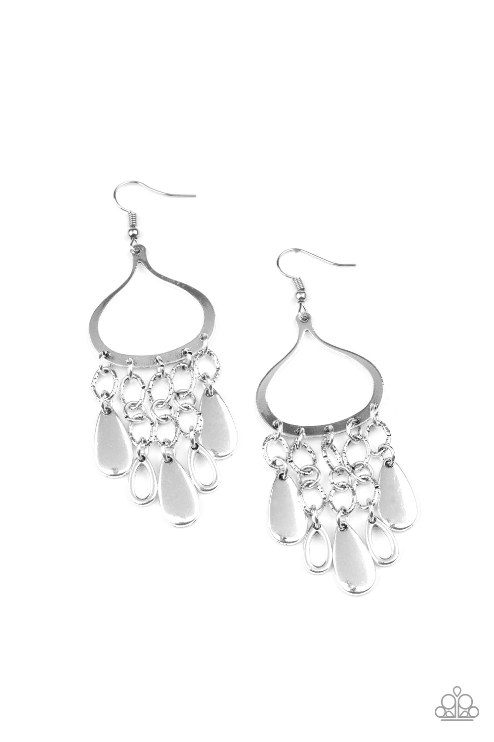 Lure Away - Silver Paparazzi Earrings