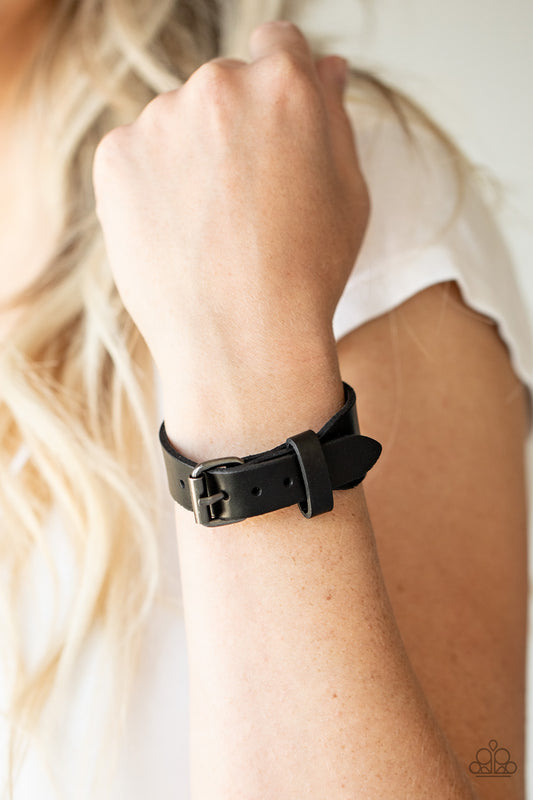 Tougher Than Leather - Black Paparazzi Urban Bracelet