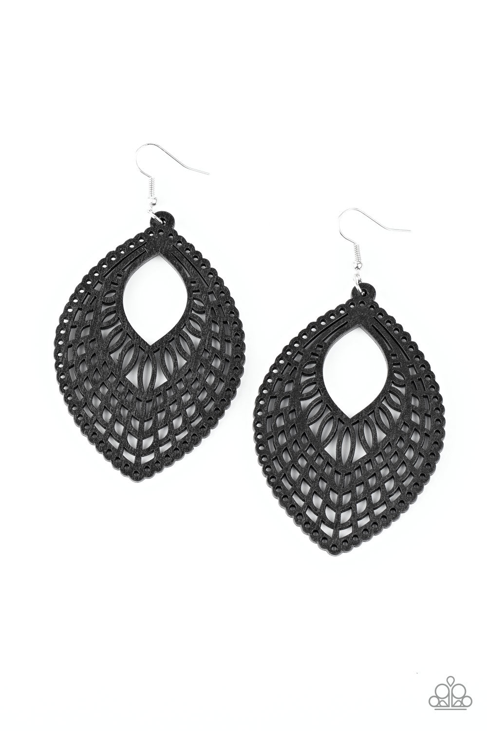 One Beach At A Time - Black Paparazzi Earrings