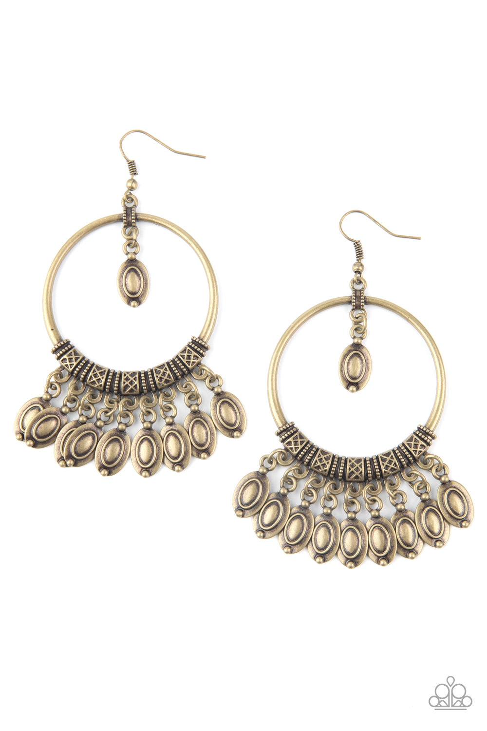 Metallic Harmony - Brass Paparazzi Earrings