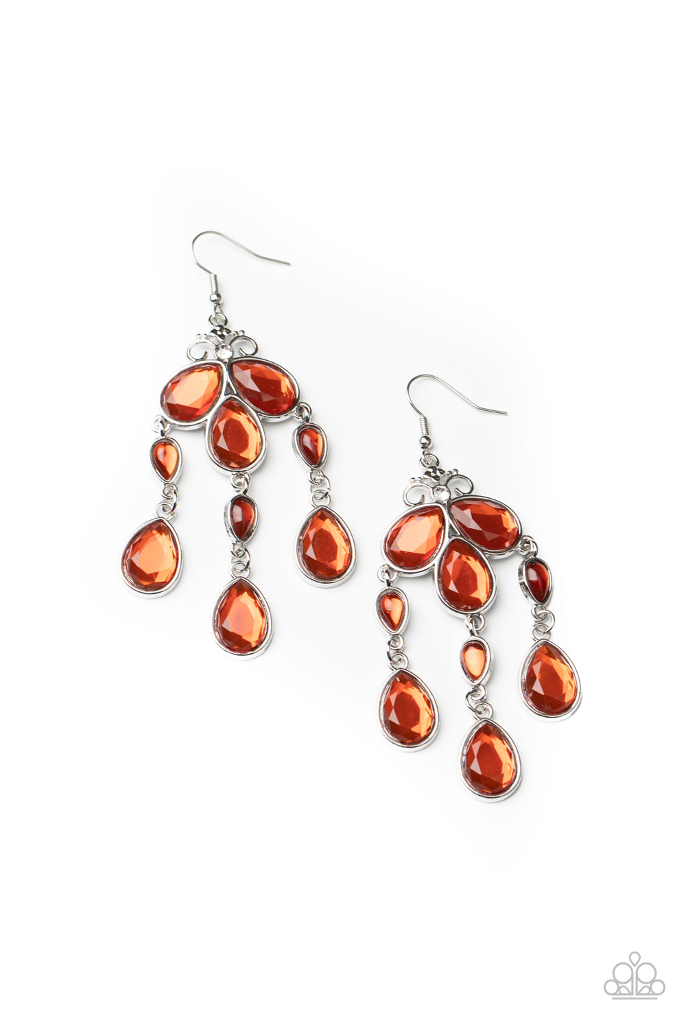 Clear The HEIR - Orange Paparazzi Earrings