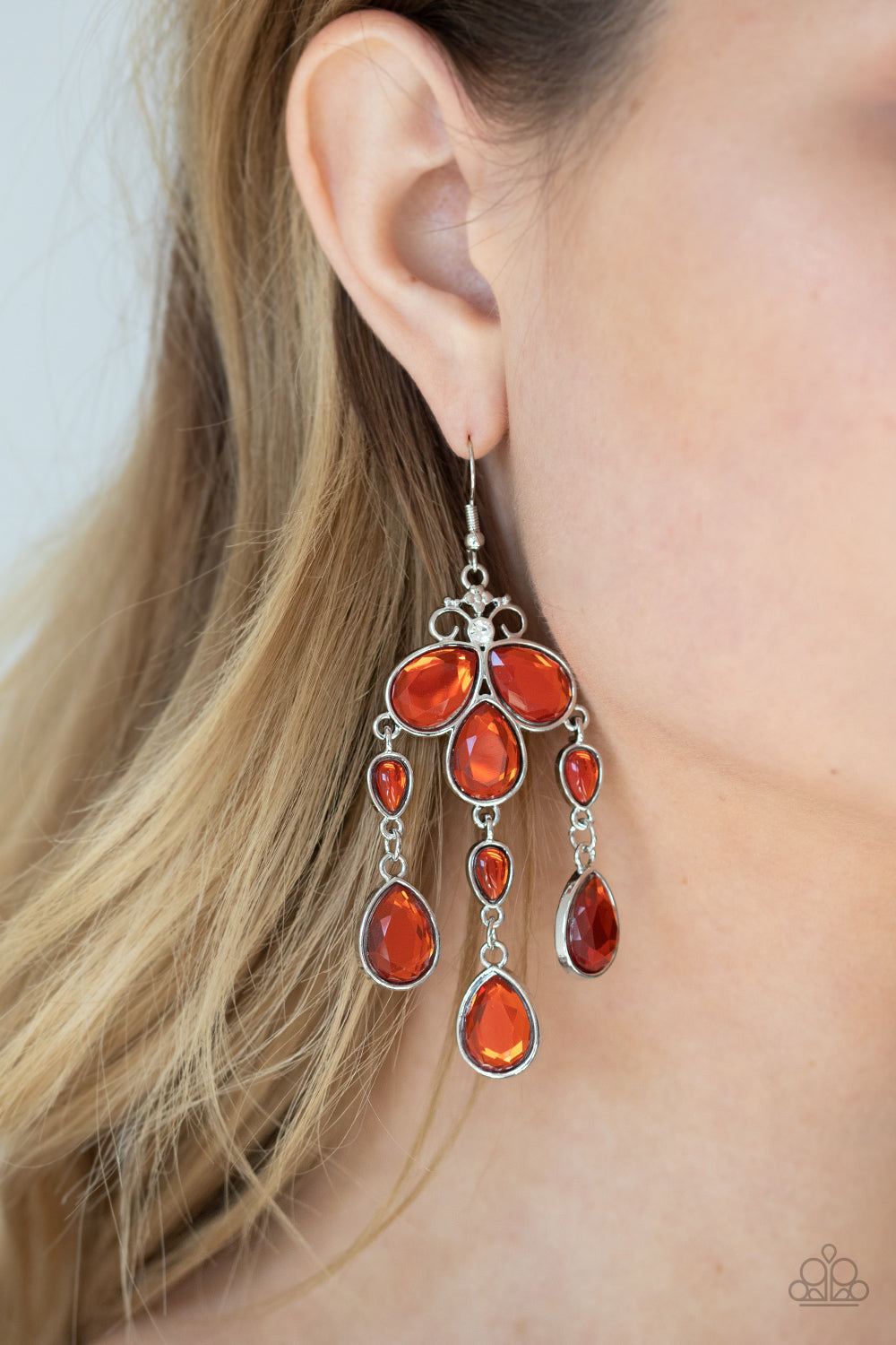 Clear The HEIR - Orange Paparazzi Earrings