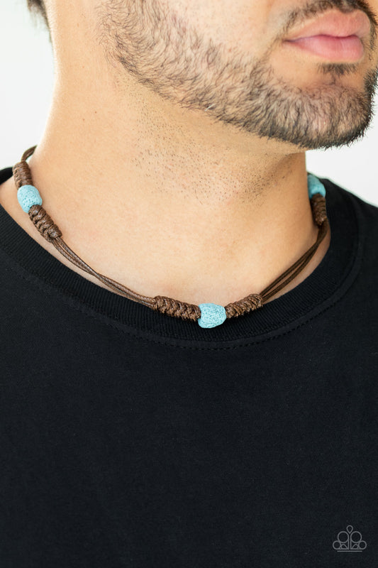 Volcanic Vagabond - Blue Paparazzi Urban Necklace