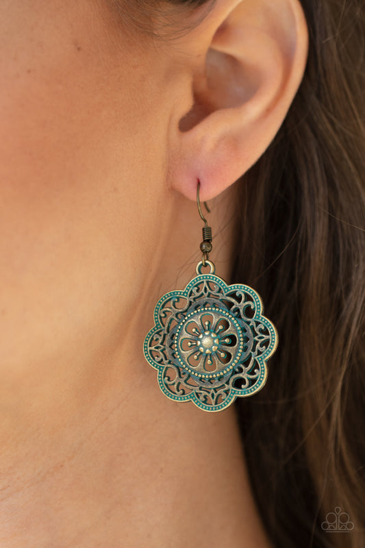 Western Mandalas - Brass Paparazzi Earrings