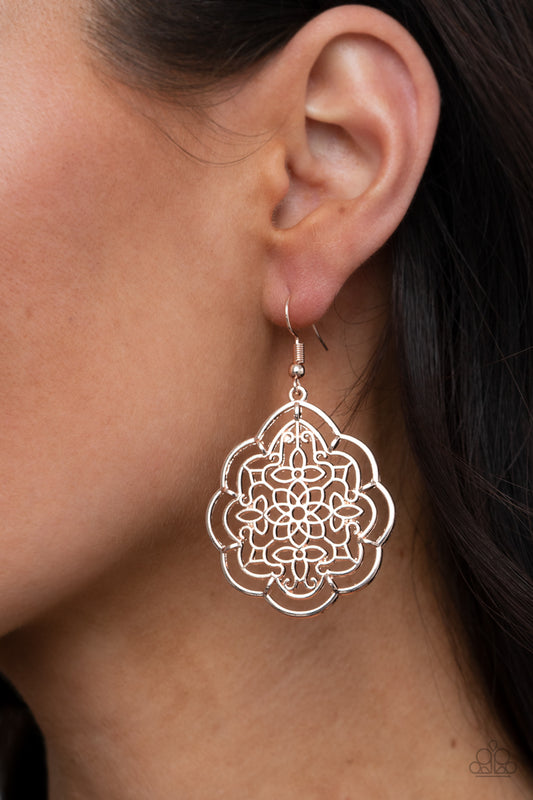 Tour de Taj Mahal - Rose Gold Paparazzi Earrings