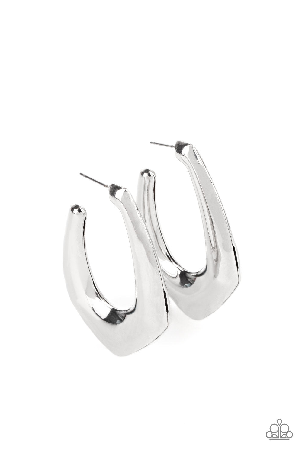 Find Your Anchor - Silver Paparazzi Hoop Earrings