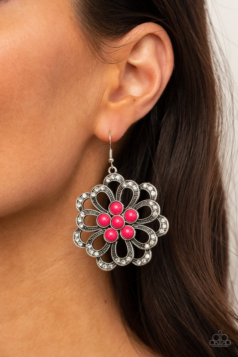 Dazzling Dewdrops - Pink Paparazzi Earrings