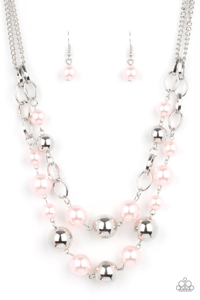 Timeless Tassels - Pink Pearl and Crystal Necklace- Paparazzi Accessor -  Bling With Dawn