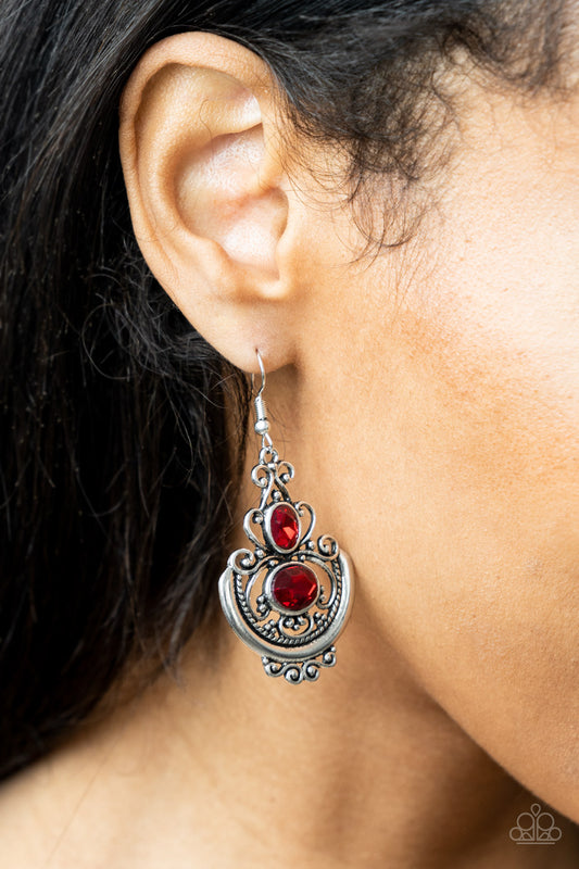 Unlimited Vacation - Red Paparazzi Earrings