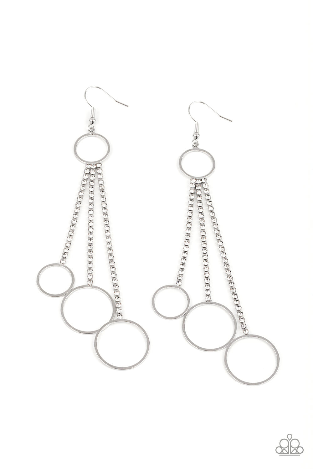 Demurely Dazzling - White Paparazzi Earrings