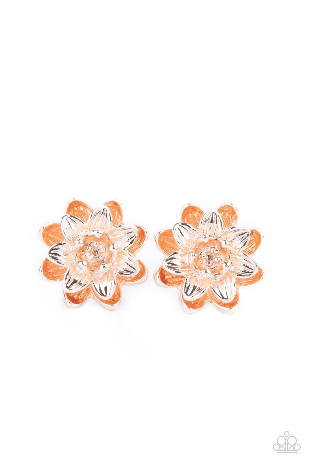 Water Lily Love - Rose Gold Paparazzi Earrings