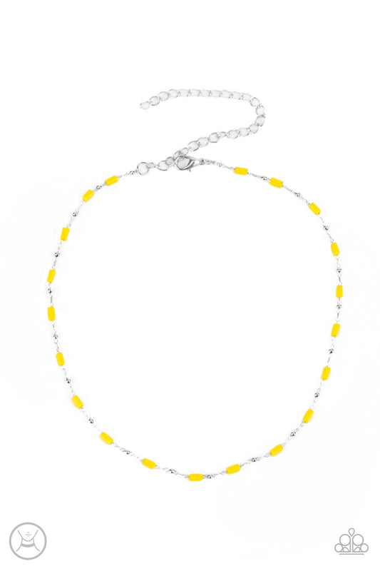 Urban Expo - Yellow Paparazzi Choker Necklace