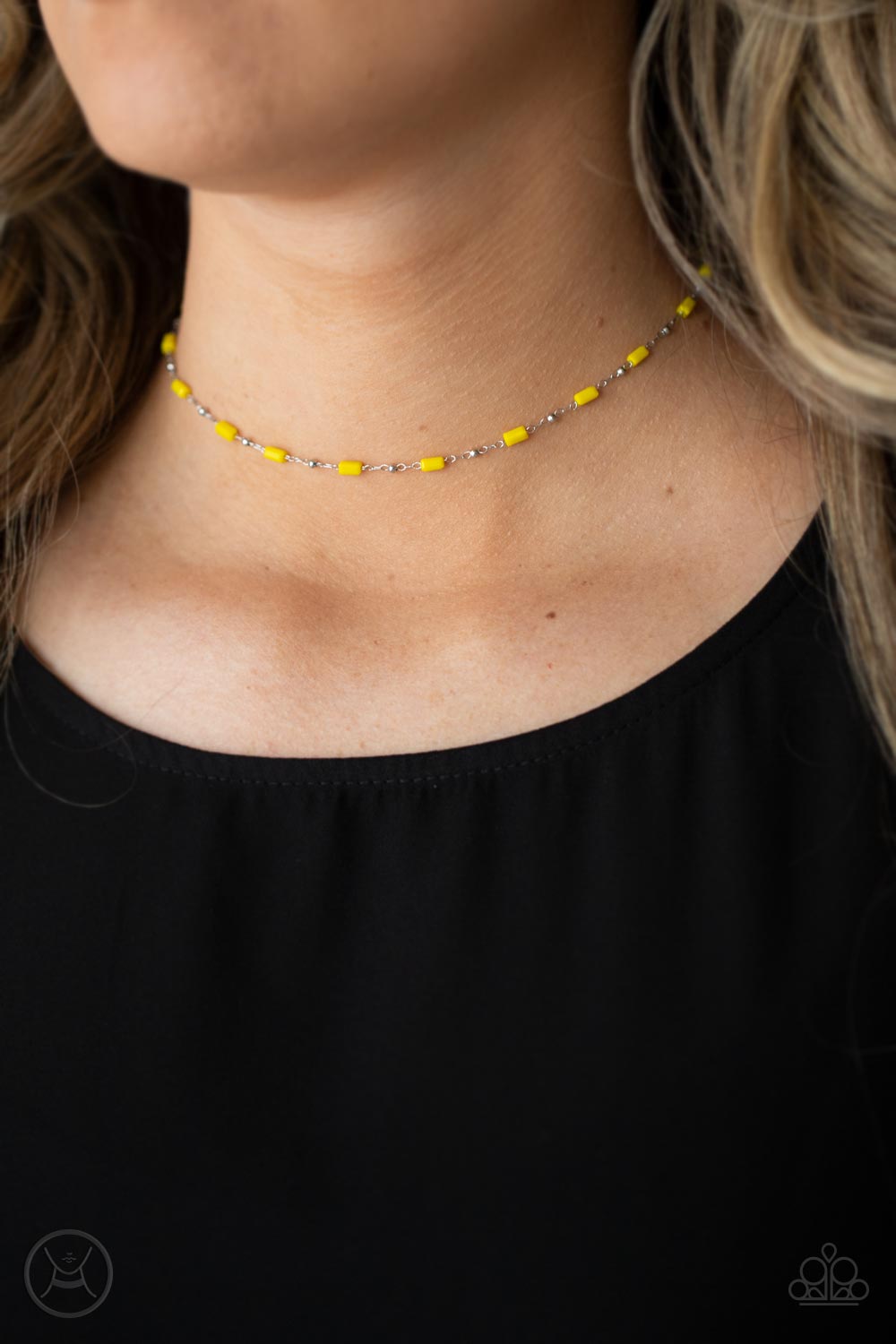 Urban Expo - Yellow Paparazzi Choker Necklace