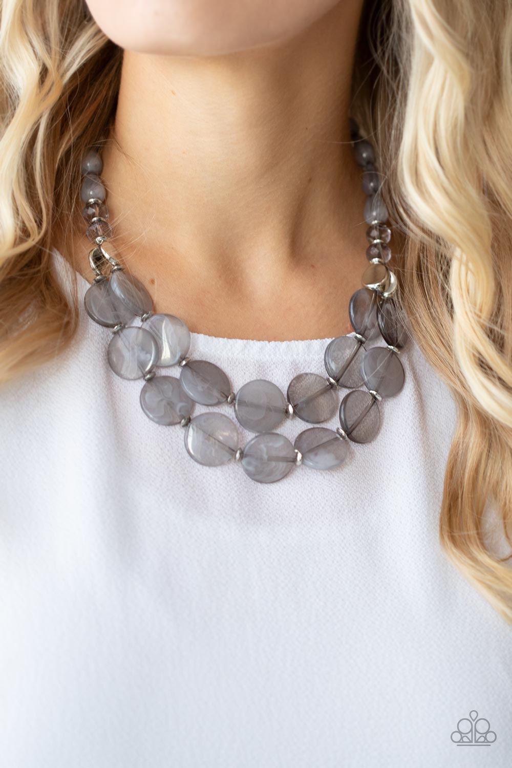 Beach Day Demure - Silver Paparazzi Necklace