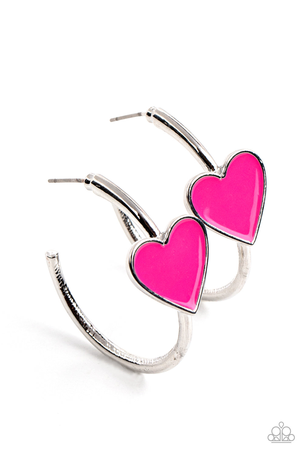 Kiss Up - Pink Paparazzi Hoop Earrings