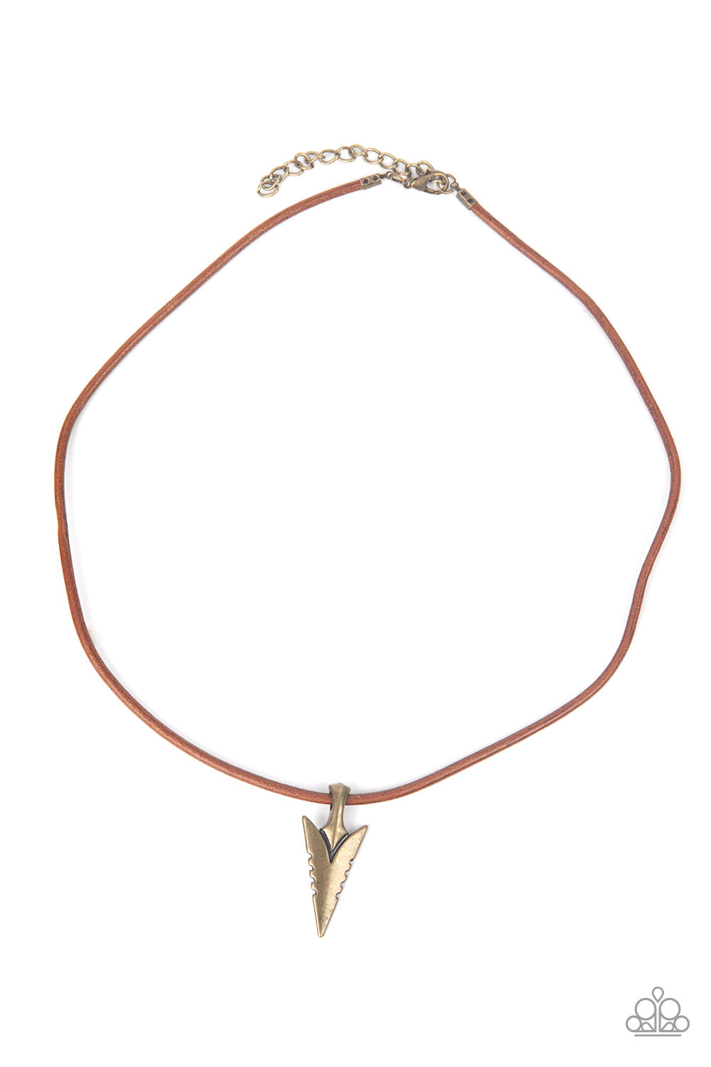 Pharaohs Arrow - Brass Urban Paparazzi Necklace