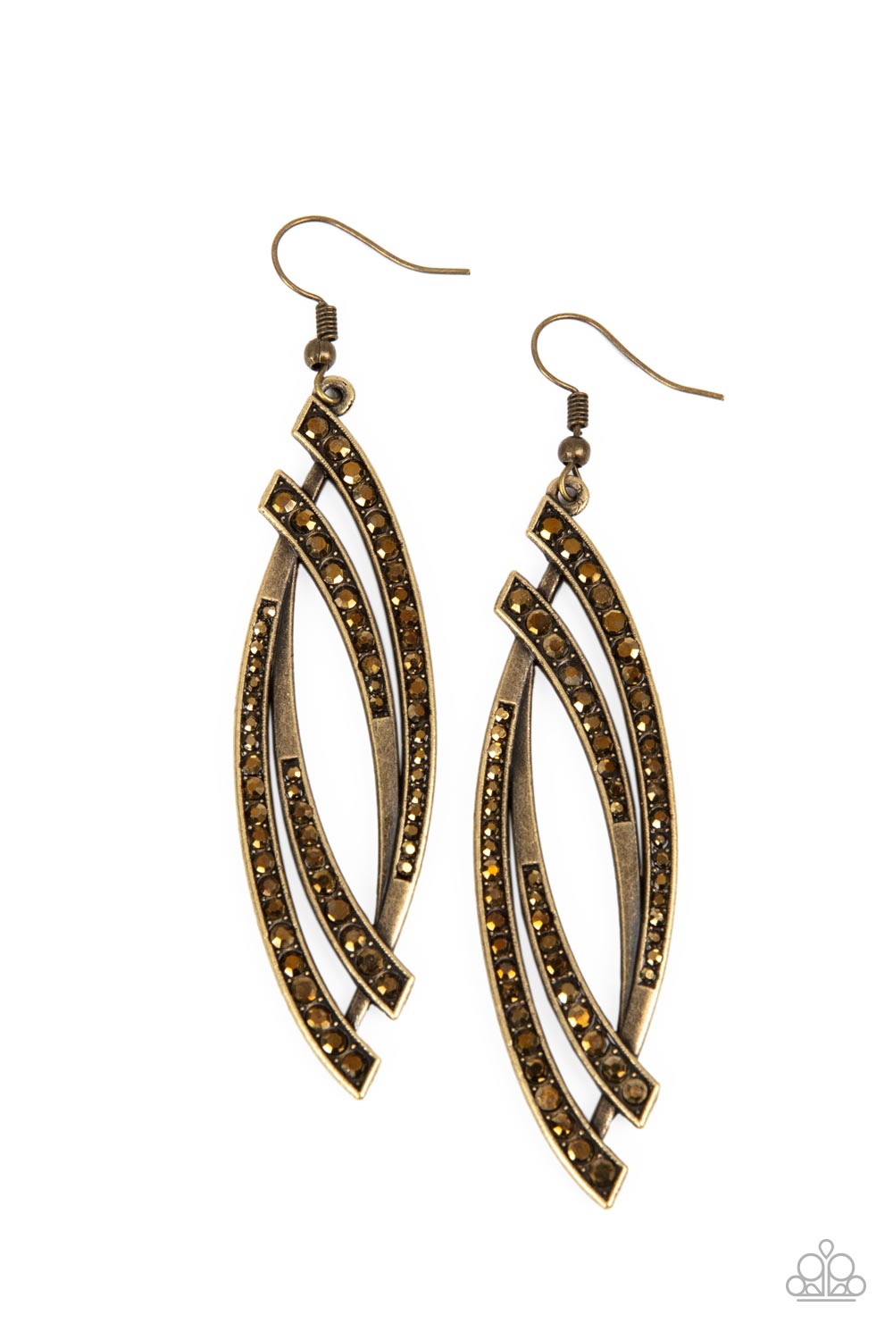 Twinkle for Two - Brass Paparazzi Earrings