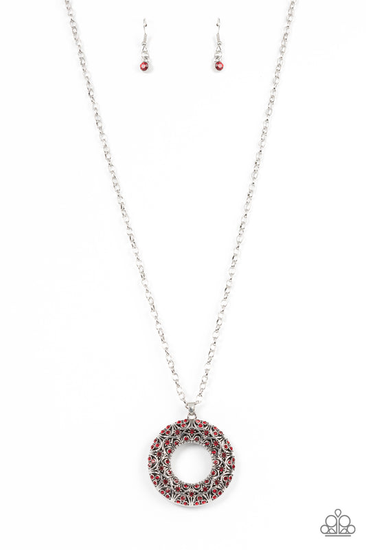 Wintry Wreath - Red Paparazzi Necklace