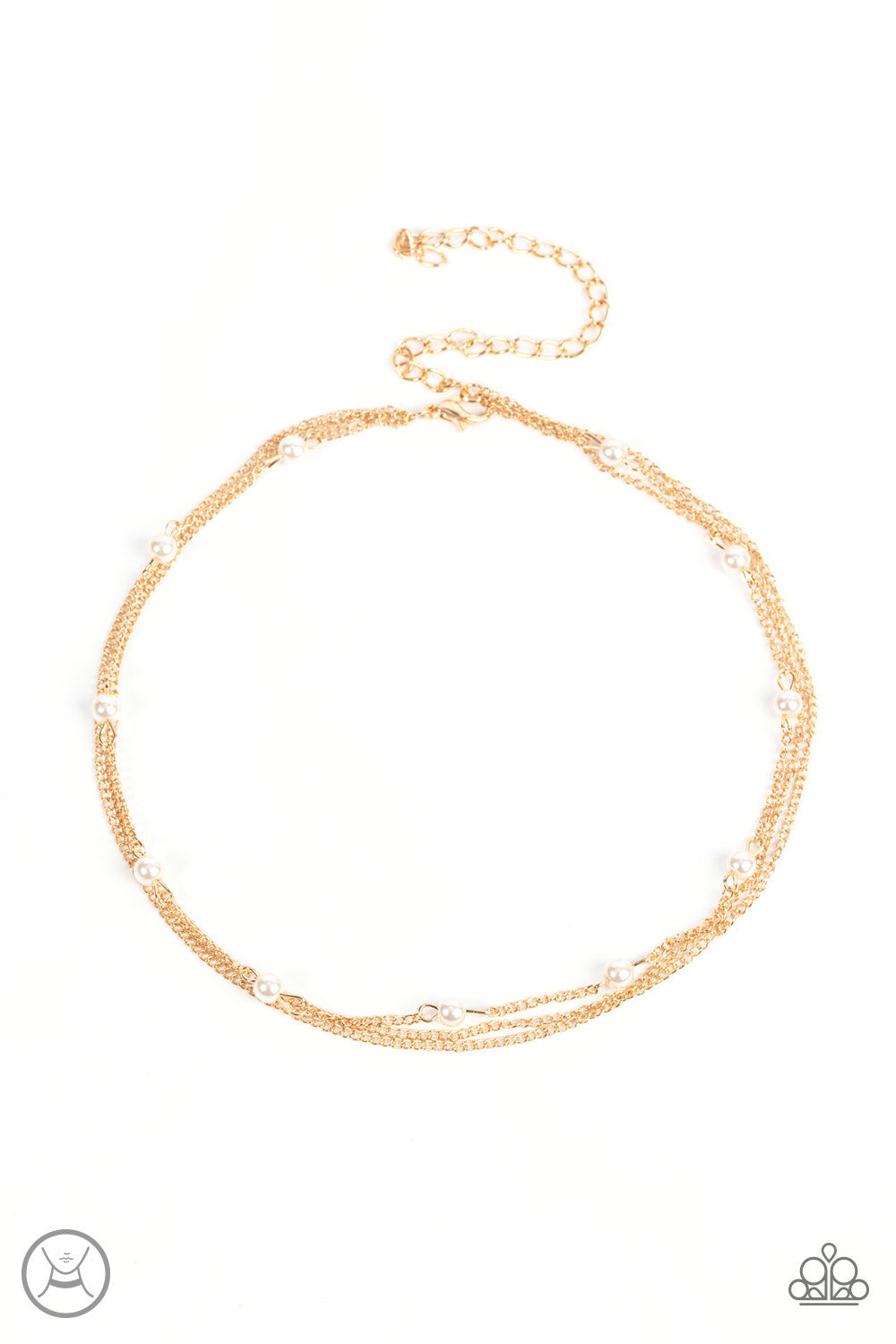 Daintily Dapper - Gold Paparazzi Choker Necklace