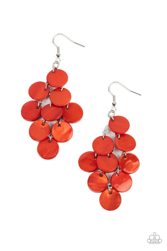 Tropical Tryst - Orange Paparazzi Earrings