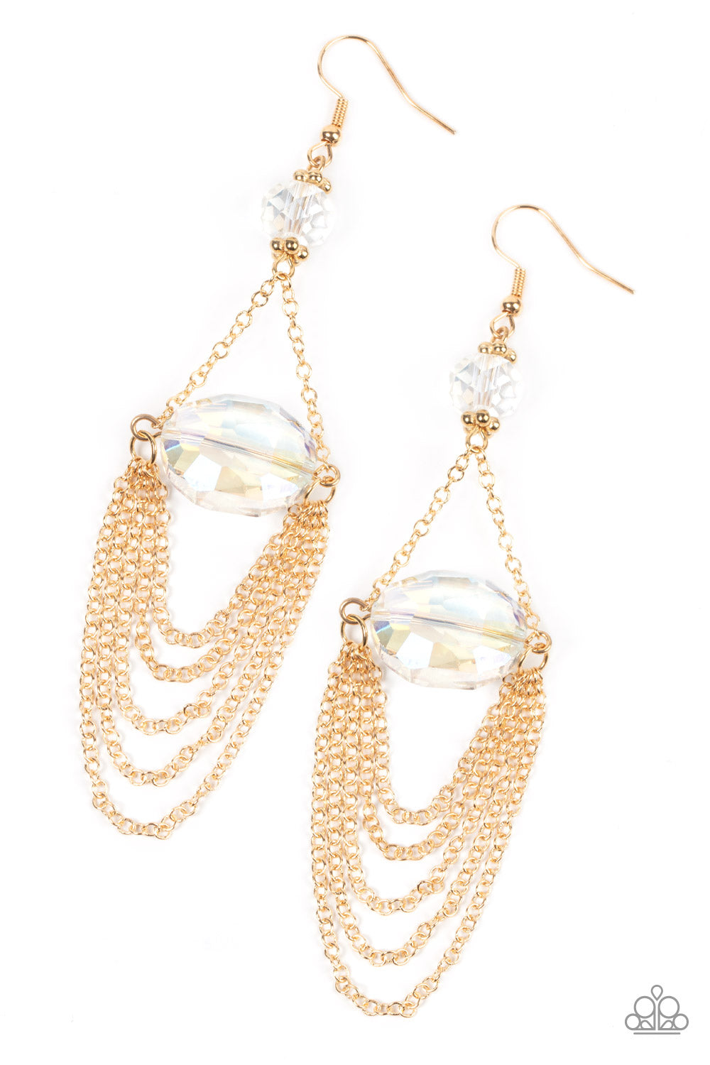 Ethereally Extravagant - Gold Paparazzi Earrings