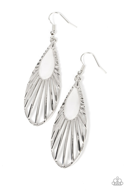 WING-A-Ding-Ding - White Paparazzi Earrings