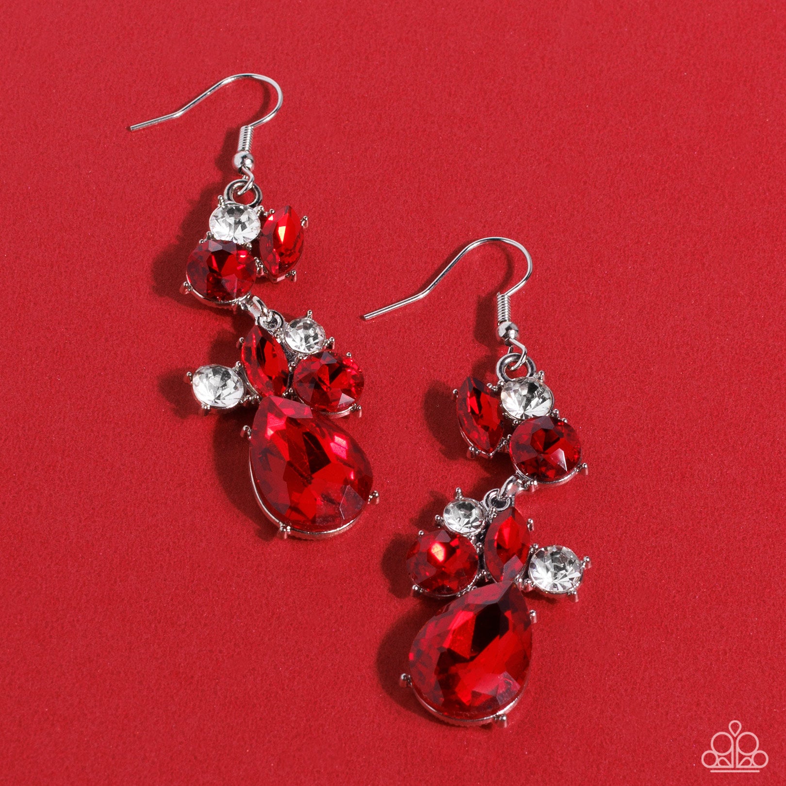Rhinestone Reveler - Red Earrings