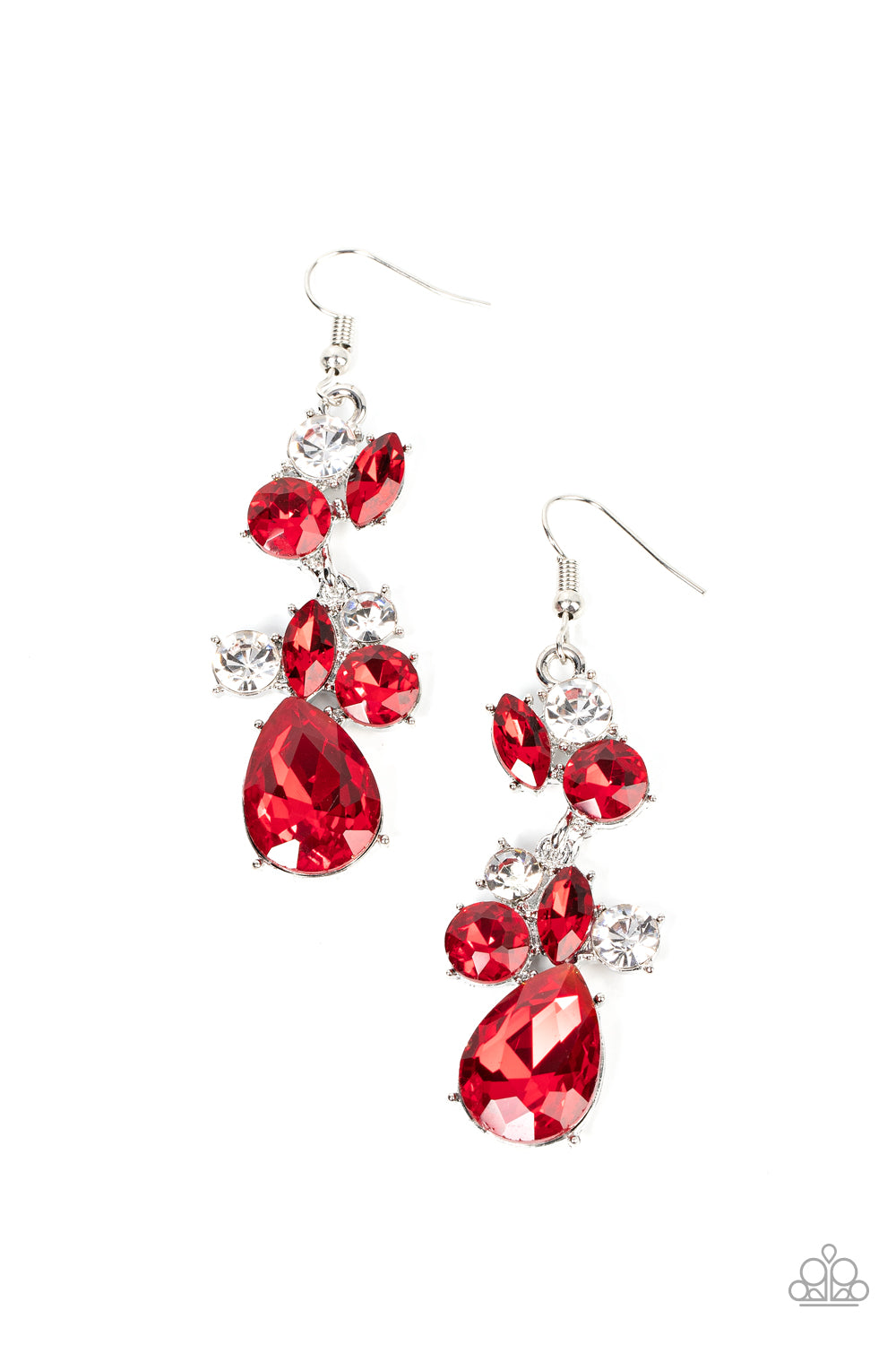 Rhinestone Reveler - Red Earrings