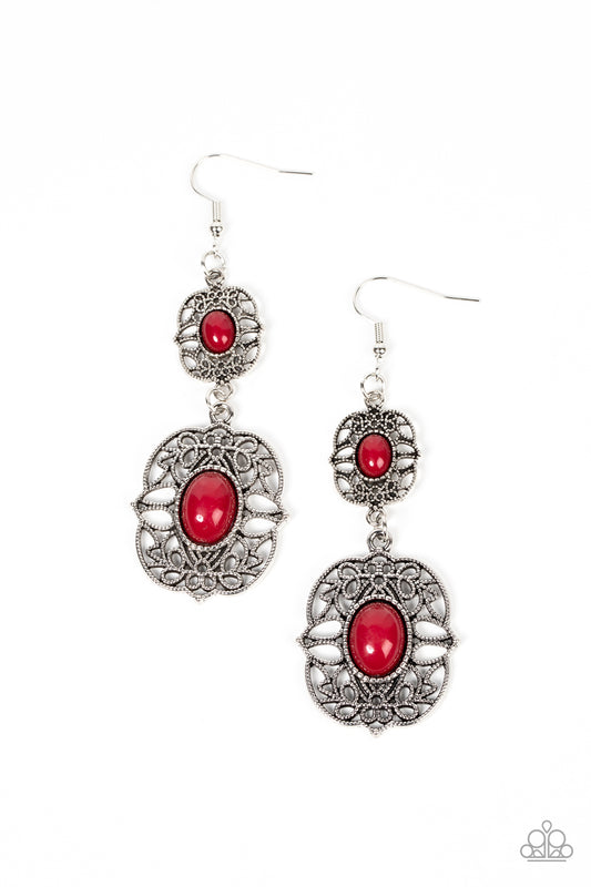 Victorian Villa - Red Paparazzi Earrings